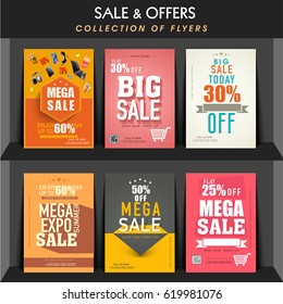 Set of six different flyers design for Sale and Discount Offers.
