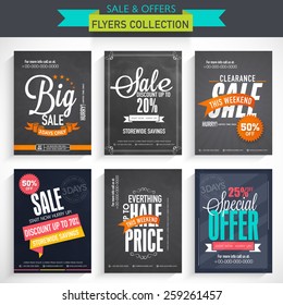 Set of six different Sale flyers with fantastic discount offer