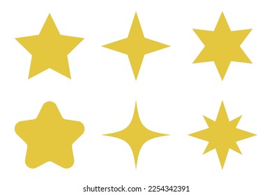 Set Of Six Different Style Stars Vectorart
