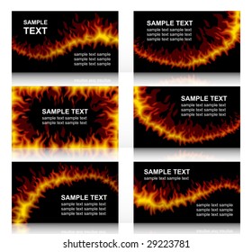 Set of six Fiery cards