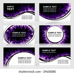 Juego de seis cartas Fiery. violeta