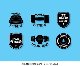 set of six fitness items