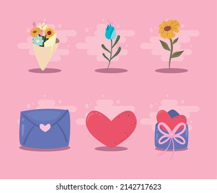 conjunto de seis artículos fijos del día materno