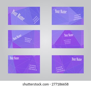 Set of six geometric visit cards