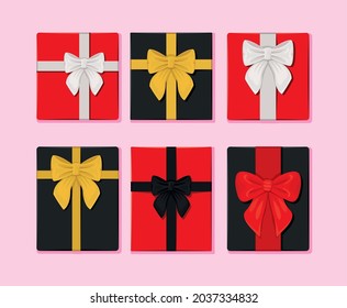 set of six gift boxes