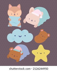 set of six good night items