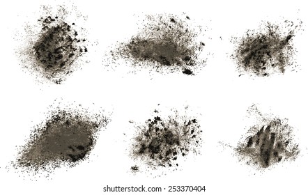 Set of six grunge elements.