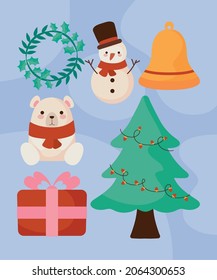 set of six holiday items