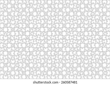 Set of six hundred puzzle pieces.  Vector illustration, eps 8.