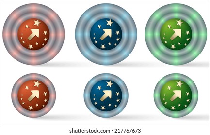set of six icons with arrow
