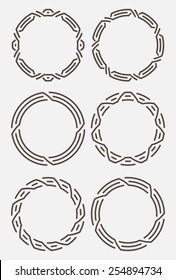 Set of six interesting round frames.