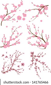 Set of six japanese branch