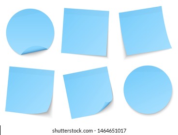 Set Of Six Light Blue Sticky Notes