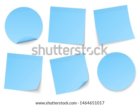 Set Of Six Light Blue Sticky Notes
