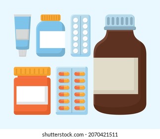 set of six medical items
