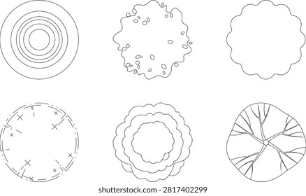 A set of six minimalist tree plan symbols in a clean line art style. These vector icons are ideal for professional architectural landscaping and site planning projects.
A set of six minimalist tree plan symbols in a clean line art style. These vector icons are ideal for professional architectural landscaping and site planning projects.
