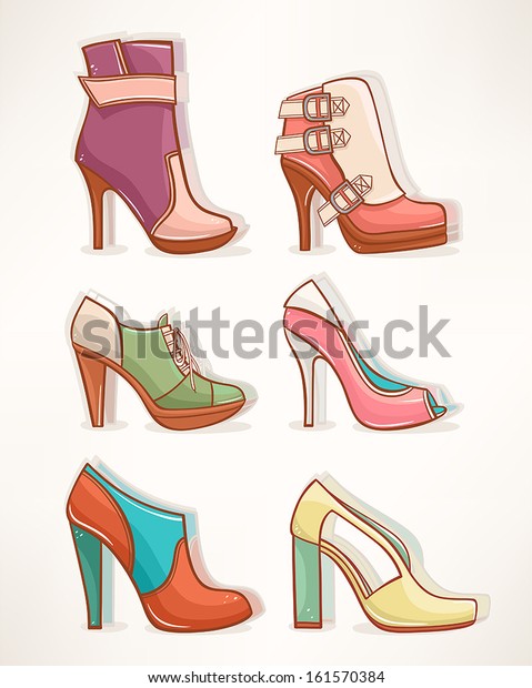 six women's shoes
