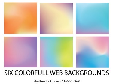 Set of six new modern gradient backgrounds