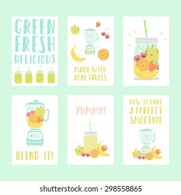 Set of six nice smoothie cards