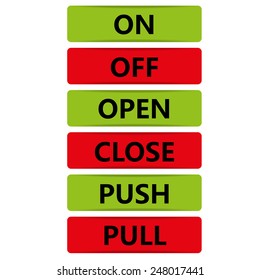 set of six on off open close push pull switches