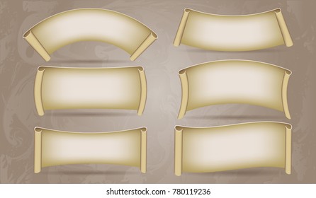 Set of six paper banners. Vector illustration. Check out my sets for more.