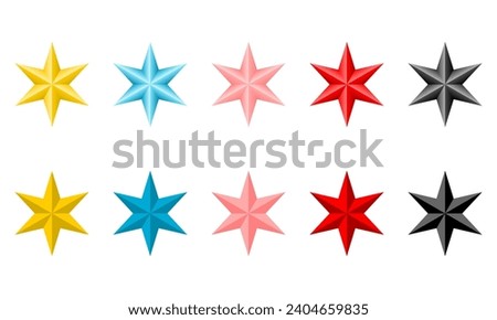 Set six pointed star icon vector design