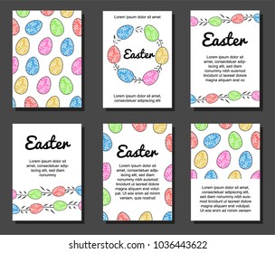 Set of six postcards, Easter, brochure design.