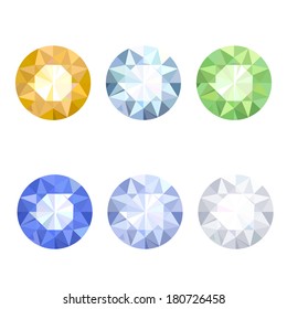 set of six precious stones: diamonds, topaz, emerald, sapphire svg