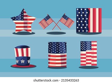 set of six president day items