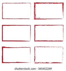 Set of six red rectangles