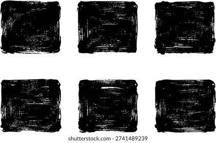 Conjunto seis cuadrados negros