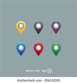 Set Six Round Colorful Map Pointers Stock Vector (Royalty Free ...