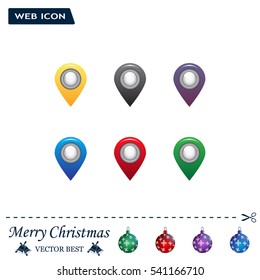 Set Six Round Colorful Map Pointers Stock Vector (Royalty Free ...