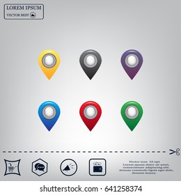 Set Six Round Colorful Map Pointers Stock Vector (Royalty Free ...