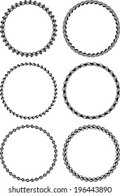 Set of six round frames