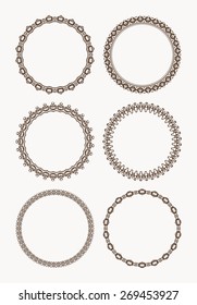 Set of six round frames