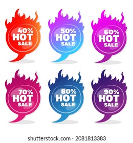 Set of Six Sale Banners. Hot sales 