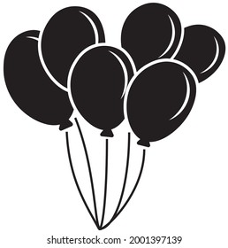 Set Six Silhouette Vector Balloons Stock Vector (Royalty Free ...