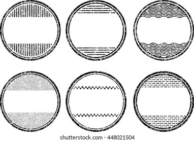 Set of six of templates for rubber stamps