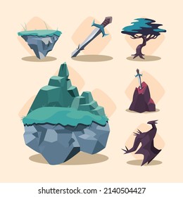 set of six video games icons