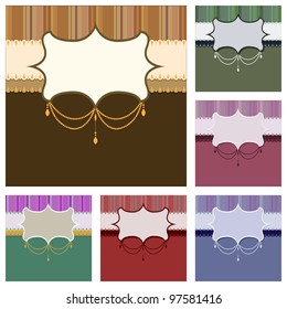Set of six vintage backdrops, easy modify, each on separate layer