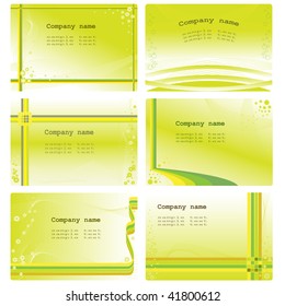 Set of six visit cards templates