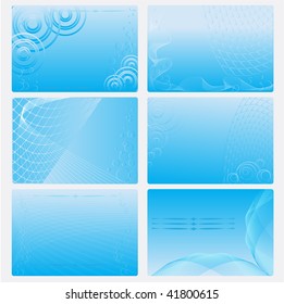 Set of six visit cards templates