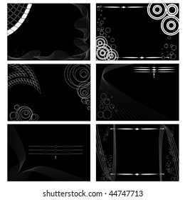 Set of six visit cards templates