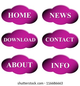 Set from six web of icons on a white background