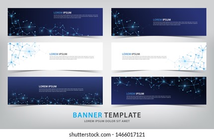 set of six web technology banner templates