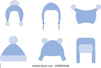 set of six winter hats