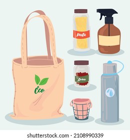 set of six zero waste items