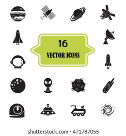 Set of sixteen cosmos icons