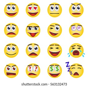 12 Emojis Enhanced Advanced Emoticons Happy Stock Vector (Royalty Free ...